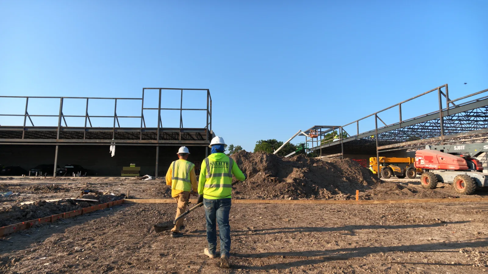 Stealth Construction self-perform crew on a Houston commercial jobsite